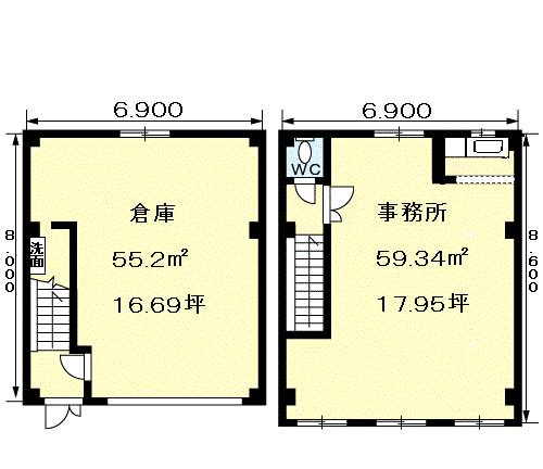 鴻之台１番町倉庫付事務所　Ａ 間取り図
