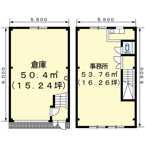赤堀新町倉庫付事務所（１） 間取り図