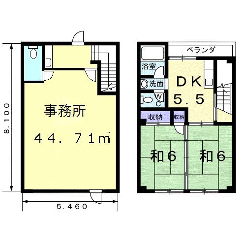 桑名市長島アパ－ト付店舗Ⅰ 間取り図