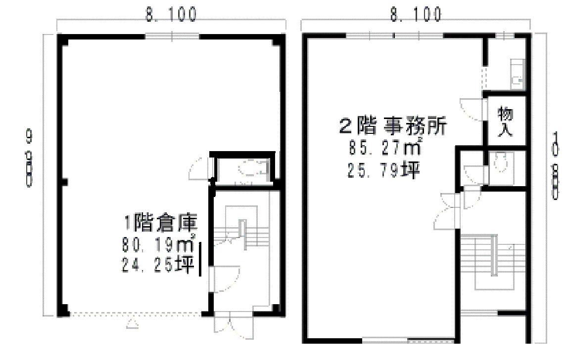 日野南４丁目倉庫付事務所 間取り図