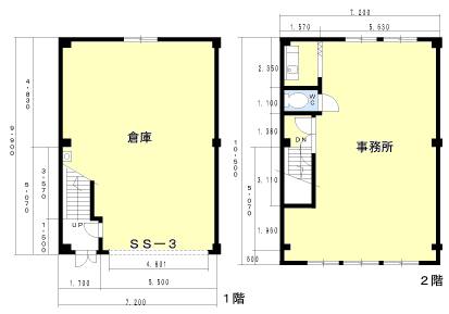 東郷町北山台倉庫付事務所 間取り図