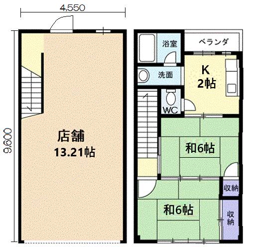 東玉垣町アパート付店舗 間取り図
